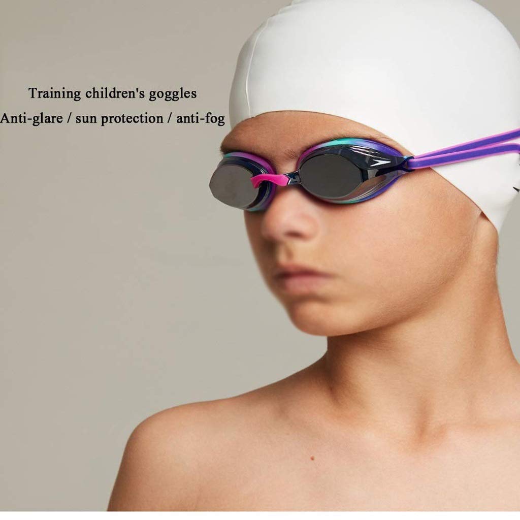 Occhialini da Nuoto, Occhialini da Nuoto Nessuna colatura Anti Fog Protezione UV Triathlon occhialini da Nuoto for i Giovani i Bambini Bambina(3-Pack)