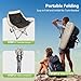 Nice C Padded Camping Chair, Oversized Camping Chairs, Oversized Thick Padded Folding Chairs, Outdoor Sports Chair, Heavy Duty, with Cooler Bag, Cup Holder, Side Pockets (1 Pack)
