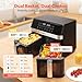 12QT Large Dual Air Fryer, 10-in-1 Double Zone Airfryer with 2×6QT Baskets, 60° Easy-Panel with Full Touchscreen, SyncCook Function, Viewing Window, Nonstick & Dishwasher Safe, 2 Dishes at Once, Black
