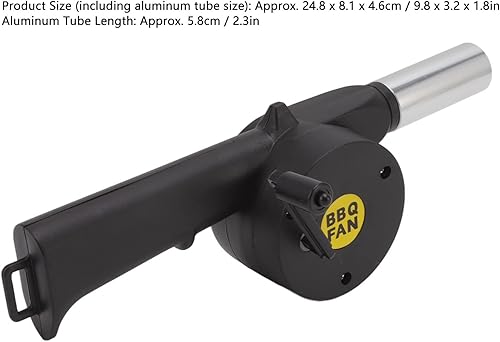 Miniatura 4 de HEEPDD Ventilador de manivela para barbacoa, soplador de aire de mano portátil, fuelle de fuego para picnic al aire libre, camping, cocina,