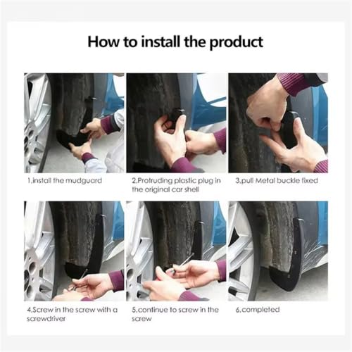 Garde-Boue pour Citroën C-Elysée 2013-2017 - Kit de Protections Avant et Arrière Auto - 7
