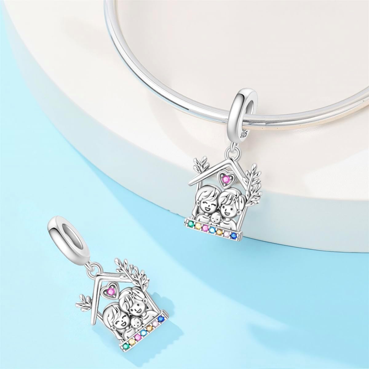 925 Sterling Silver Charms for Bracelets Necklaces Dangle Pendant With 5A Cubic Zirconias Bead Charm for Women DIY Jewelry - Image 3