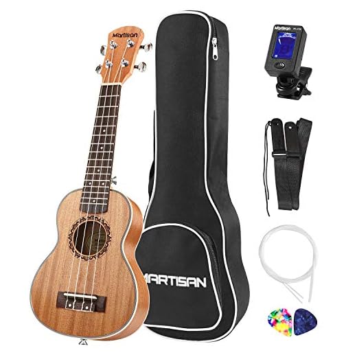 MARTISAN 21in Ukelele soprano Hawaiano Ukulele Aquila Cuerdas Incluye: Funda, Afinador, Cuerdas Extra, Correa Ajustable, Púas