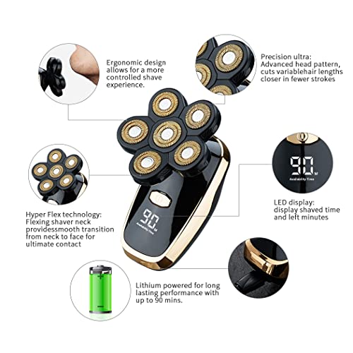 Tiklean Electric Razor For Men Head Shaver For Bald Men Grooming Kit Wet Dry Rotary Shavers Nose Hair Beard Trimmer Clippers Facial Cleansing Brush Cordless Waterproof Usb Charging Rechargeable #TOP1