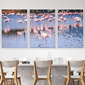 signwin 3 Piece Framed Canvas Wall Art Birds...