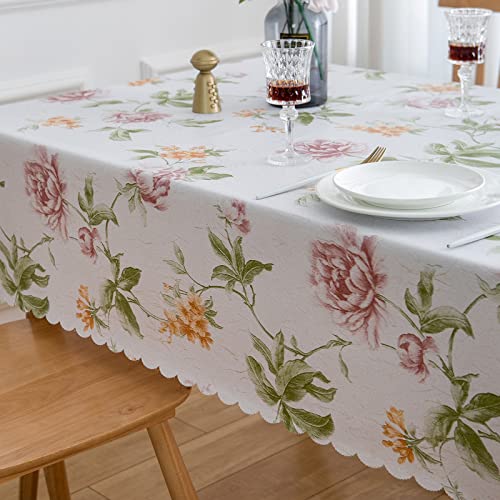 Liberecoo POLYESTER FLORAL TABLECLOTH Heavy Duty Vinyl Tablecloth Table Cover Waterproof Oil-Proof Pvc Table Cloth Stain-Resistant Wipeable Plastic Covers 52 Inch X 70" thumb #6
