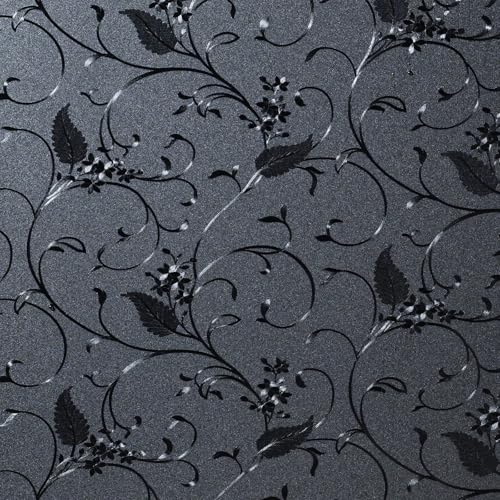 Niviy Static Cling Total Blackout Non-Adhesive Window Film Black Out Windows Covers Bathroom Door Glass Decoration Window Film Privacy Covering (Black, 41.2"x 78.7")