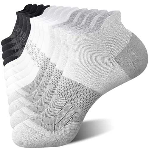 Image of FITRELL 5-6 Pairs Ankle Running Socks for Women Athletic Cushioned Low Cut Tab Sports Socks