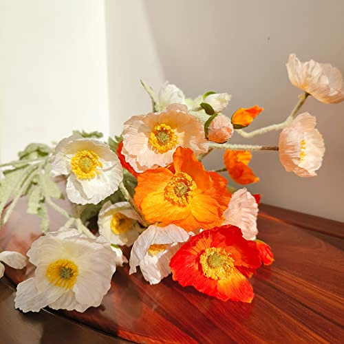 Image of 5Pcs Poppy Flowers Artificial Poppy for Home Decor(Mixed Colors)