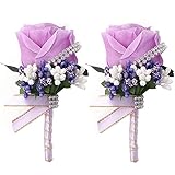 ❀ Breite Anwendungen: Ideal für hochzeit, jubiläum, verlobung, abschlussball, zeremonie, geburtstag, cocktailparty, formelles abendessen und andere. Kann als ansteckblume für bräutigam, trauzeugen, braut und brautjungfer verwendet werden. Es ist auch eine gute wahl für vater und mutter bei der hochzeit.