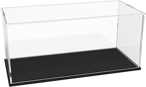 Acrylic Display Case for 1/18 Diecast Model Cars for Lego Cars 75380 - Assemble Dustproof Thickened Clear Display Box Cabinet Black, 35x15x15 cm