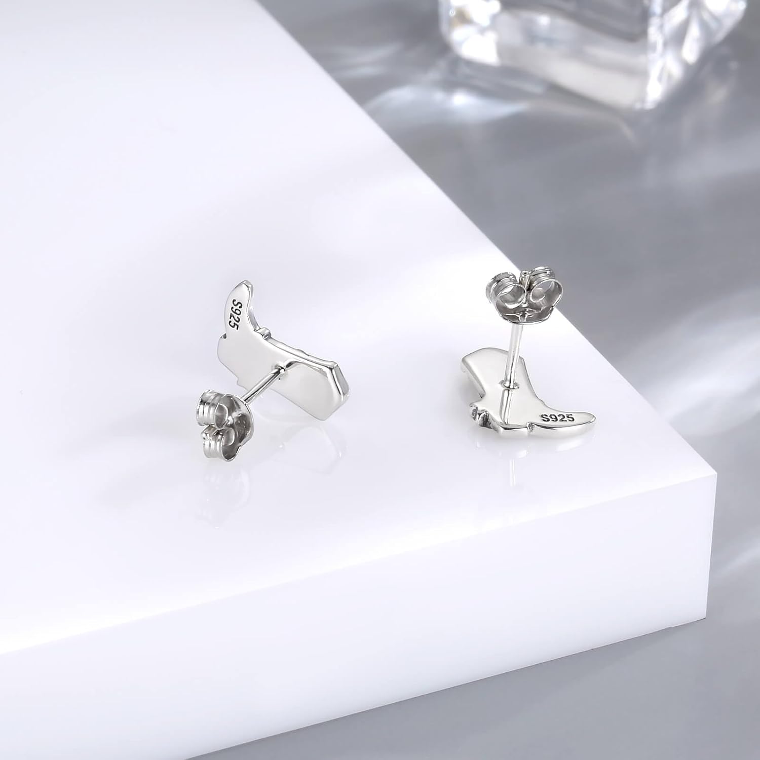 925 Sterling Silver Cowgirl Boot Earrings Stud Country Western Cowboy Jewelry Gifts for Women - Image 4