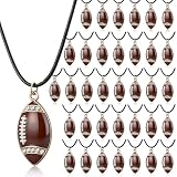 Ecally 36 Pcs Softball/Football Necklaces Bulk Team Gift for Men Women Adjustable Jewelry Pendant Charm with...