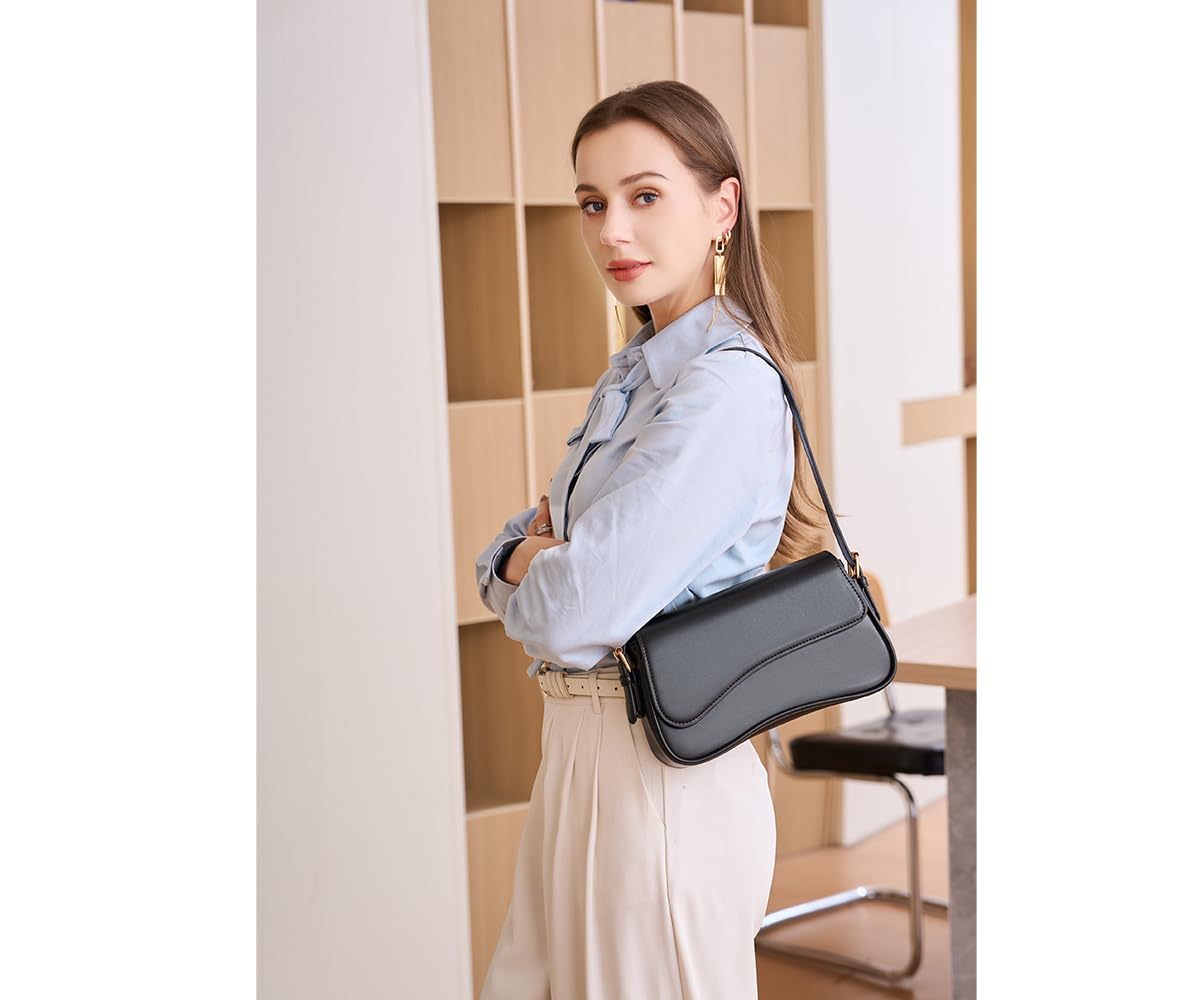 SYXLCYGJ Underarm Shoulder Bag for Women Trendy Purse Vegan Leather Hobo Handbags Clutch Crossbody Bag