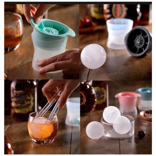 Kit 2 Formas de Gelo Redonda Esfera Grande Para Drink Whisky Gin Vodka Coquetel Refregerante Bar (Co