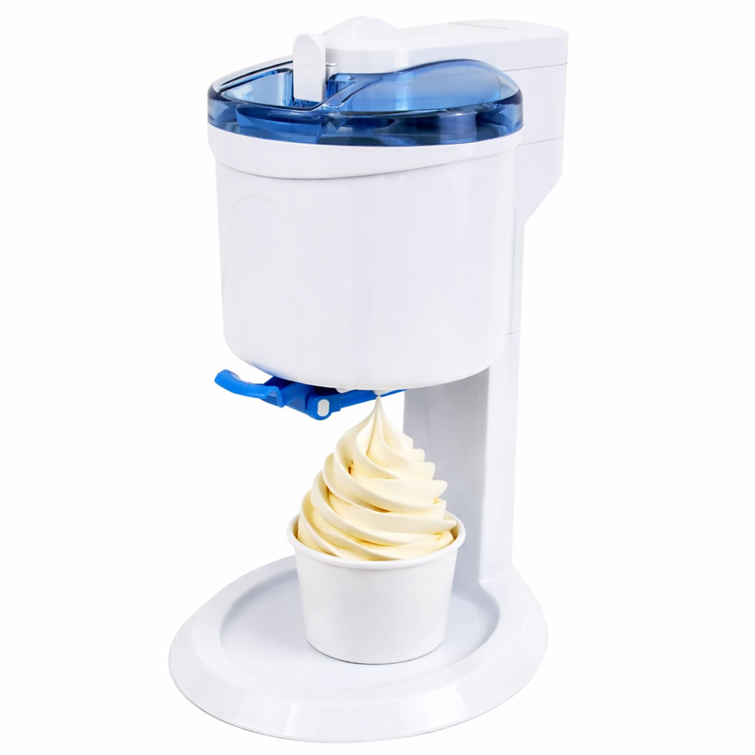 Gino Gelati Softeismaschine | Eismaschine für Zuhause | 1L Kapzität | schnelle Zubereitung ca. 20 Min | einfache Bedienung | ohne Kompressor | Blau/Weiß