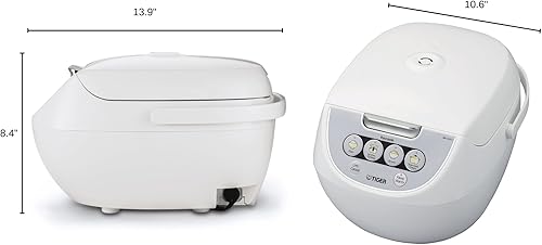 Miniatura 3 de Hervidor de arroz y calentador JBV-A10U de Tiger Corporation con función 3 en 1 capacidad de 55 tazas Blanco