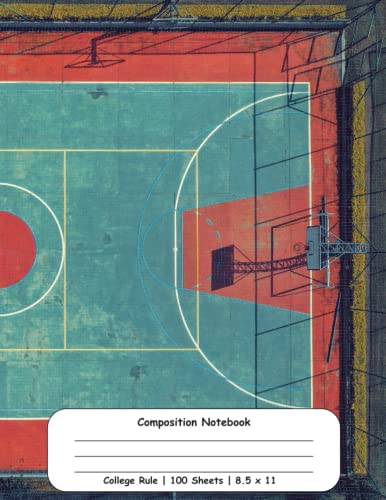 Composition Notebook: College Ruled with Outdoor Basketball Court Image