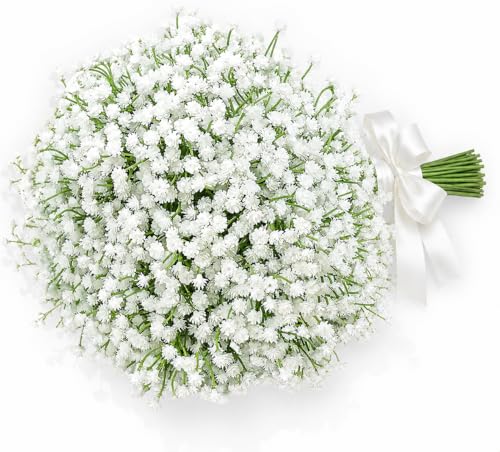 DEEMEI 6 PCS Babys Breath Artificial Flowers Fake Babys Breath Flowers Artificial Bulk White...