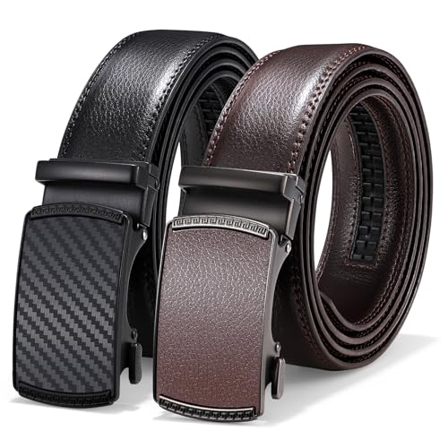 Ceinture en cuir pour homme LEACOOLKEY à boucle automatique réglable de 35mm