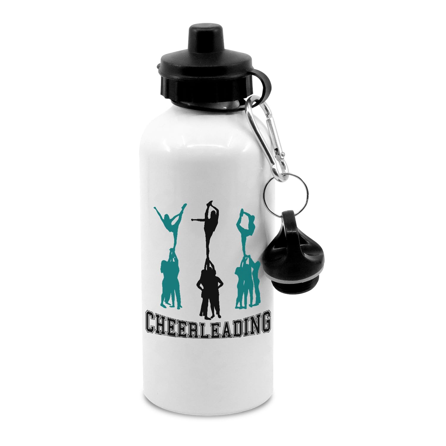 New Spirit Original Green/Black And Cheerleading, Cheer, Cheerlead, Water Bottle With Clip, Drinks Bottle, Drinks Cup, Hydrate, Water