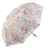 Aikelai Vintage Flower Lace Umbrella, Folding Compact Umbrella, Portable Travel Umbrella, UV Protection Sun Umbrella for Women Girls (2382-pink)
