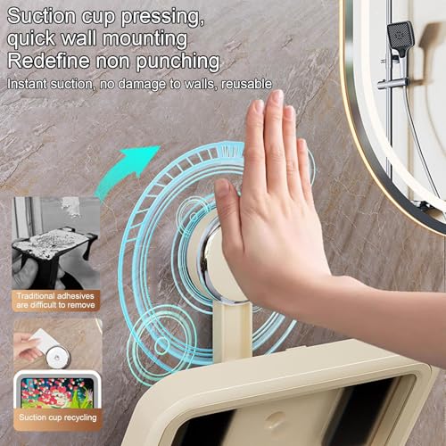 Soporte impermeable para teléfono para ducha con rotación de 360 grados para pared 5