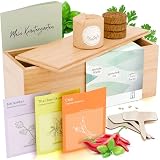 HAVENHAUS Kräutergarten asiatisch I Kräutergarten indoor I Kräuter Anzuchtset inkl. Kräutersamen I Upcycling, Mitbringsel Erwachsene I Kräuter selber anziehen I Kräutertöpfe Küche
