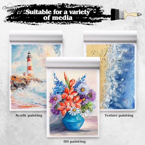 Image of Primed Cotton Canvas Pads for Oil Acrylic Painting -10 inch x 12 inch (10 Sheet)