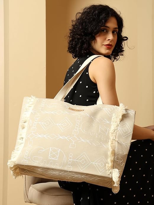 Image of ASIAN Tote Bag for Women | Stylish Office bag & Canvas Travel Handbag | Shopper and Shoulder Bag Lightweight Handbag with Multi Compartment | Travel, Office, Gym & Daily Use