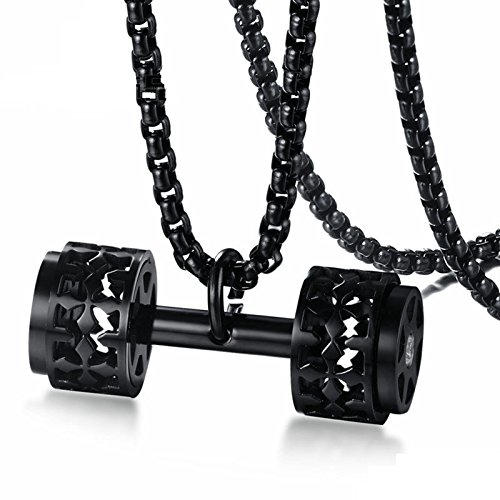 Colliers homme femme à motif haltère ajouré pour un cadeau de motivation original