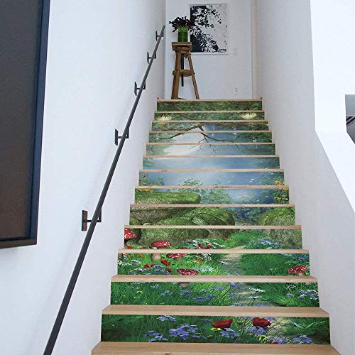 Matériel imperméable à l'eau en PVC autocollant rénovation escalier 13pcs