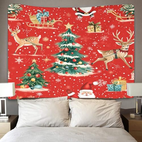 Tapisserie de Noël tissu mural 180x230cm pour décorer sans peindre