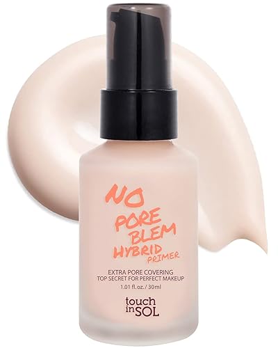 TOUCH IN SOL No Poreblem Hybrid Primer - Extra Pore Covering - 24/7 Matt Finish Sebum and Shine Control - with Vitamin C & E and Green Tea Extracts For Smooths Skin, 1.01 fl.oz. - 1.01 Fl Oz (Pack of 1)