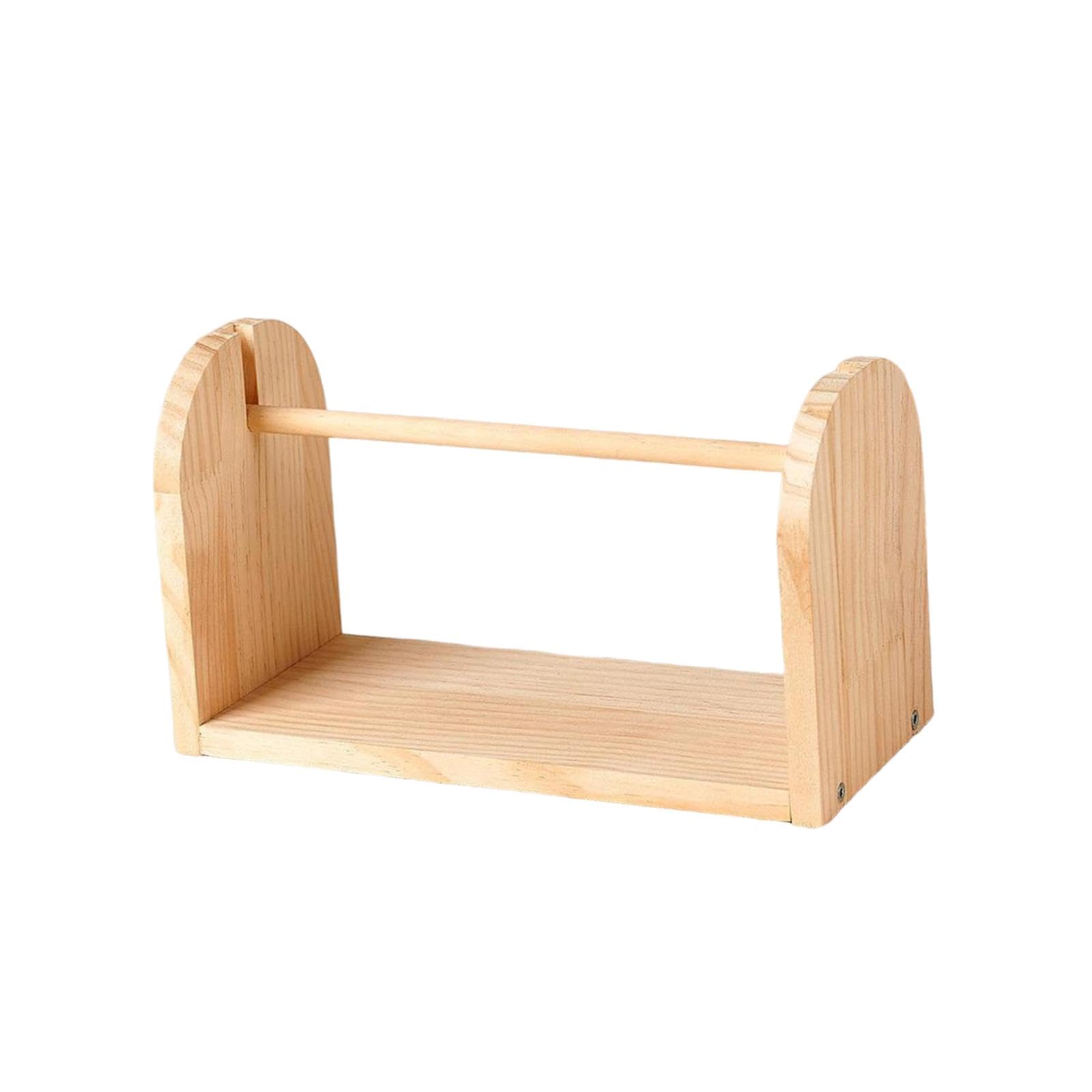 Porta gomitoli di filato per uncinetto in legno, porta gomitoli di filato, robusto organizer per accessori per uncinetto, singolo orizzontale girevole, S