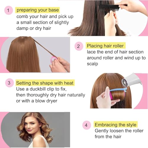 Image of VIEWS Self Grip Rollers Hair Curlers 30Pcs Set with 18Pcs Hair Roller 3 Sizes (6 Large, 6 Medium & 6 small) and 12 Clips for Long Medium Short Hair Volume