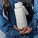 frank green - Ceramic Reusable Bottle - Stainless Steel Water Bottle With Straw, Insulated Water Bottle, Metal Water Bottle - Flip Straw Lid - 34oz - Cloud