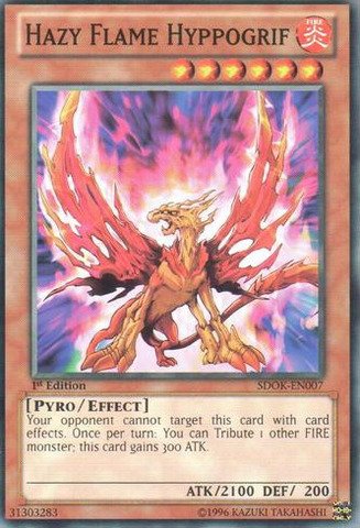 YU-GI-OH! - Hazy Flame Hyppogrif (SDOK-EN007) - Structure Deck: Onslaught of The Fire Kings - 1st Edition - Common