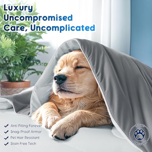 Image of Cooling Comforter, Cooling Blanket for Hot Sleepers and Night Sweats, Double-Sided Cool Breathable Soft Lightweight Blanket, All Season Bedding Comforter, (Mist Light Grey, King(106 inchx90 inch))