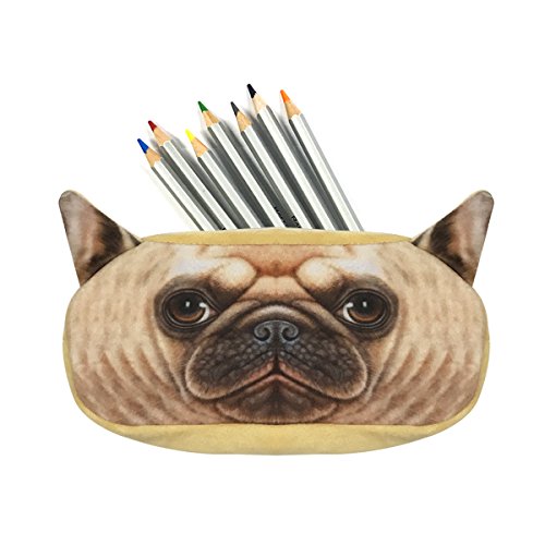 Image of Wrapables Dog Face Zippered Pencil Case (Set of 2), Pug & Husky