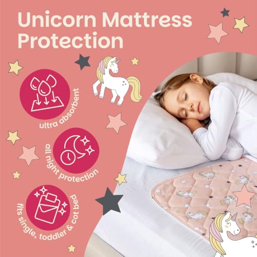 Image of Lynmark Toddler Potty Training Bed Pads - Double, 1 Pk Unicorn 53x33