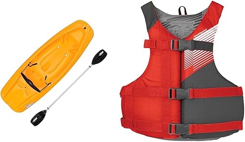 Pelican Solo - Kayak juvenil sentado en la parte superior de 6 pies - Kayak Pelican Kids - Perfecto para niños, viene con accesorios de kayak
