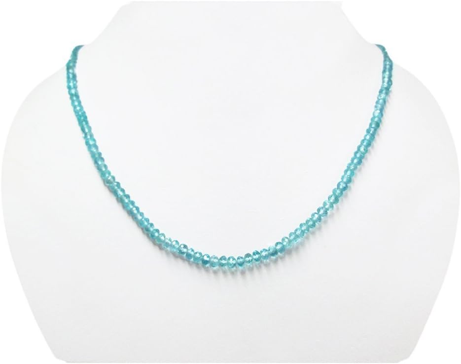 Natural faceted roundel beads necklace with sterling silver clasp