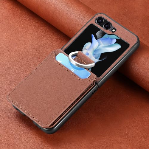 Coque Samsung Z Flip 5 marron ENILSA, l'étui cuir idéal pour libérer vos poches en voyage