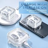 Etui kompatybilne z Samsung Galaxy Buds 4 Pro / Galaxy Buds 4, przezroczysta obudowa ochronna z brelokiem i długopisem do czyszczenia, pasek na nadgarstek (przezroczysty)