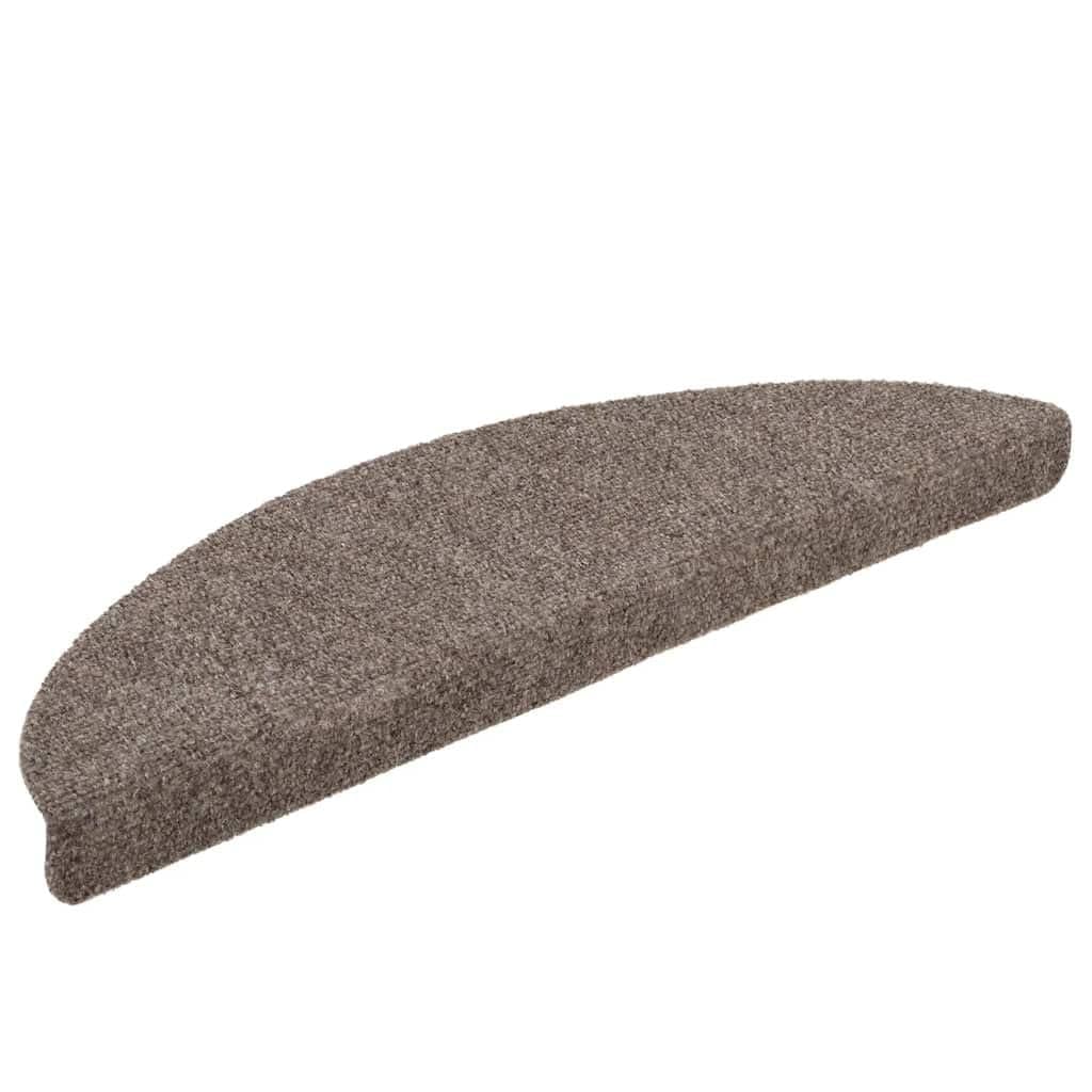 Selbstklebende Stufenmatten 20 Stück 56x17x3 cm Beige Halbrund Treppenschutz Treppenauflage Treppenteppich rutschfest langlebig für Flur Eingangsbereich Hausflur Treppenhaus