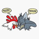 Leyland Designs Pussy Chicken Hot Rod, Sticker, Decal, Mask Sticker Outdoor Rated Vinyl Sticker Decal for Windows, Bumpers, Laptops or Crafts 5'