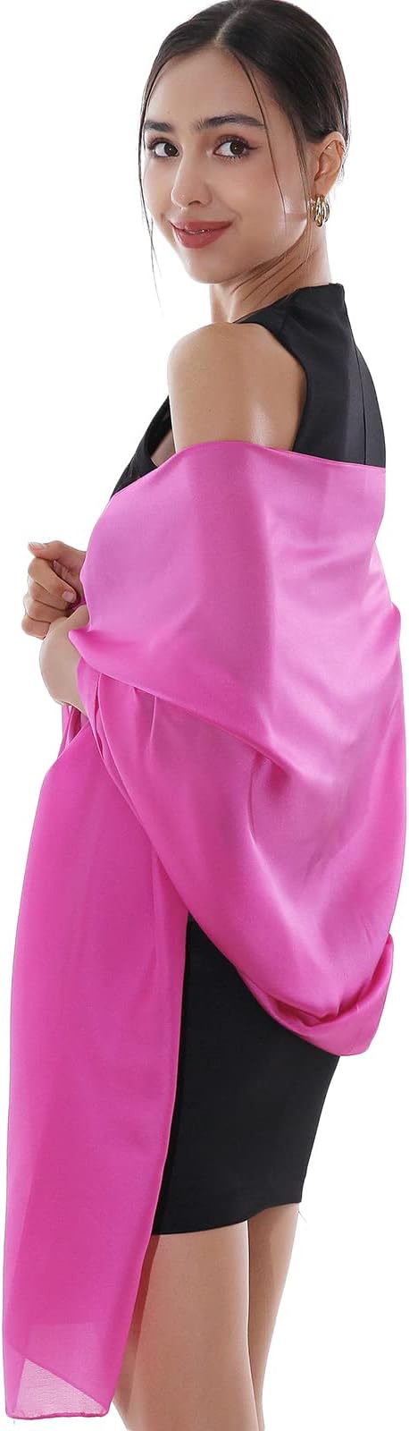 RIIQIICHY Women Shawls and Wraps for Evening Dresses Like Chiffon Silk Scarf Formal Silky Pashmina Shawls for Weddings
