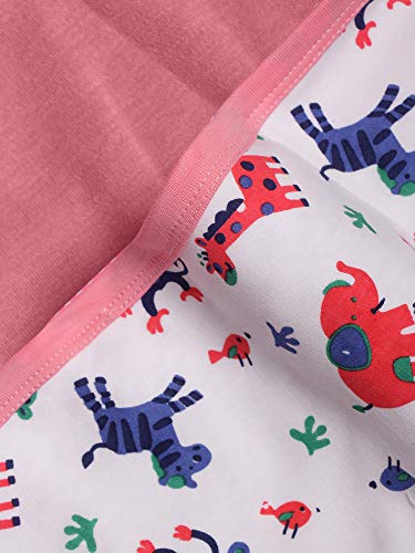 Image of pom-pom SWEET HEARTS Cotton Hooded Swaddle Wrapper for New Born Baby | Two Layer Wrapper /Blanket /Receiving Blanket | Soft, Lightweight and Travel Friendly - (0-9 Month) - Animal Print - Pink