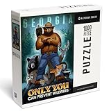 Lantern Press Georgia, Smokey Bear, Only You Can Prevent Wildfires 1000 Piece Jigsaw Puzzle for Adults, Made in USA with Reference Poster